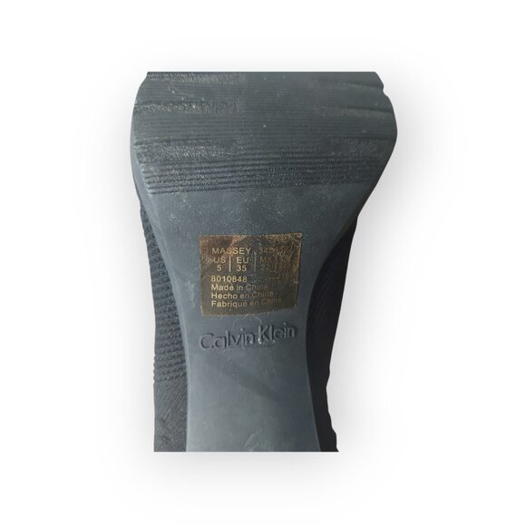 Calvin Klein "Massey" Women's Peep-Toe Bootie Heels Fabric Stretch Black Size 5 - Picture 8 of 8